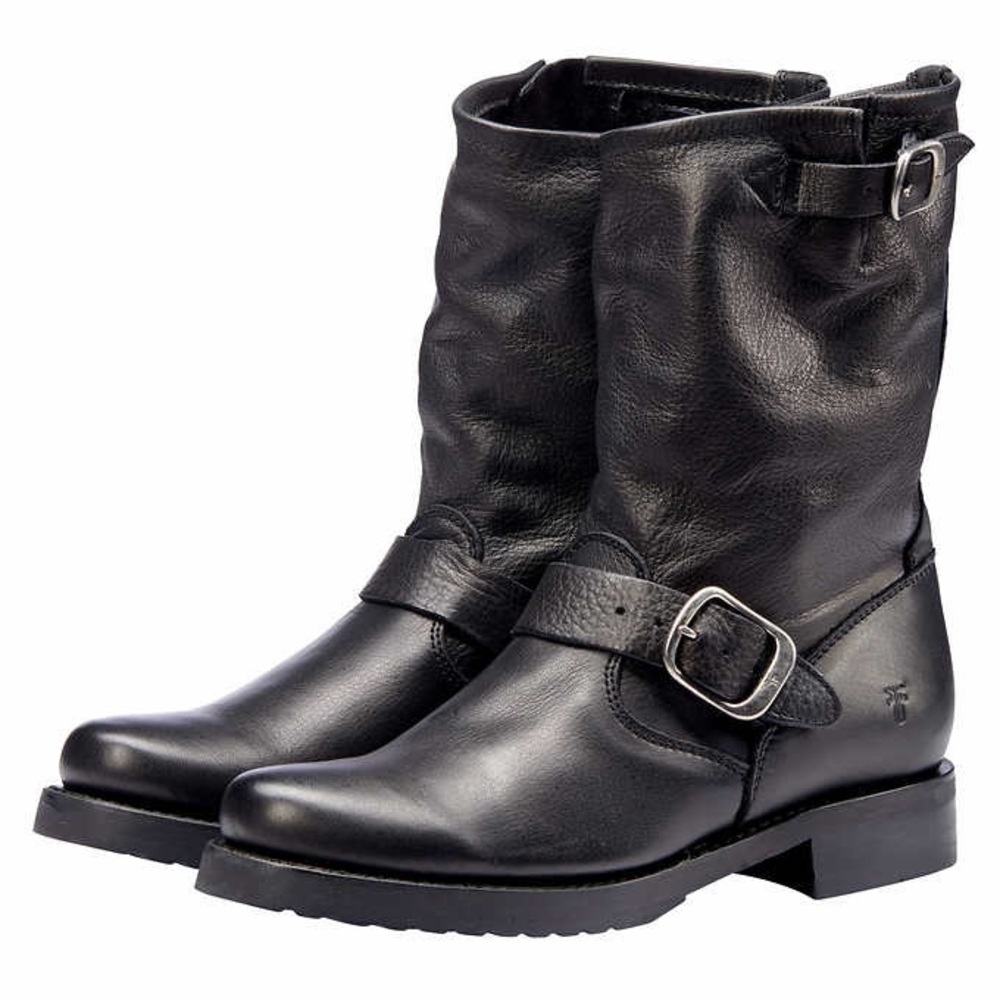 Frye Black Leather Ankle Boots